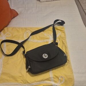 Baggallini Black Crossbody Bag with Silver Accents
